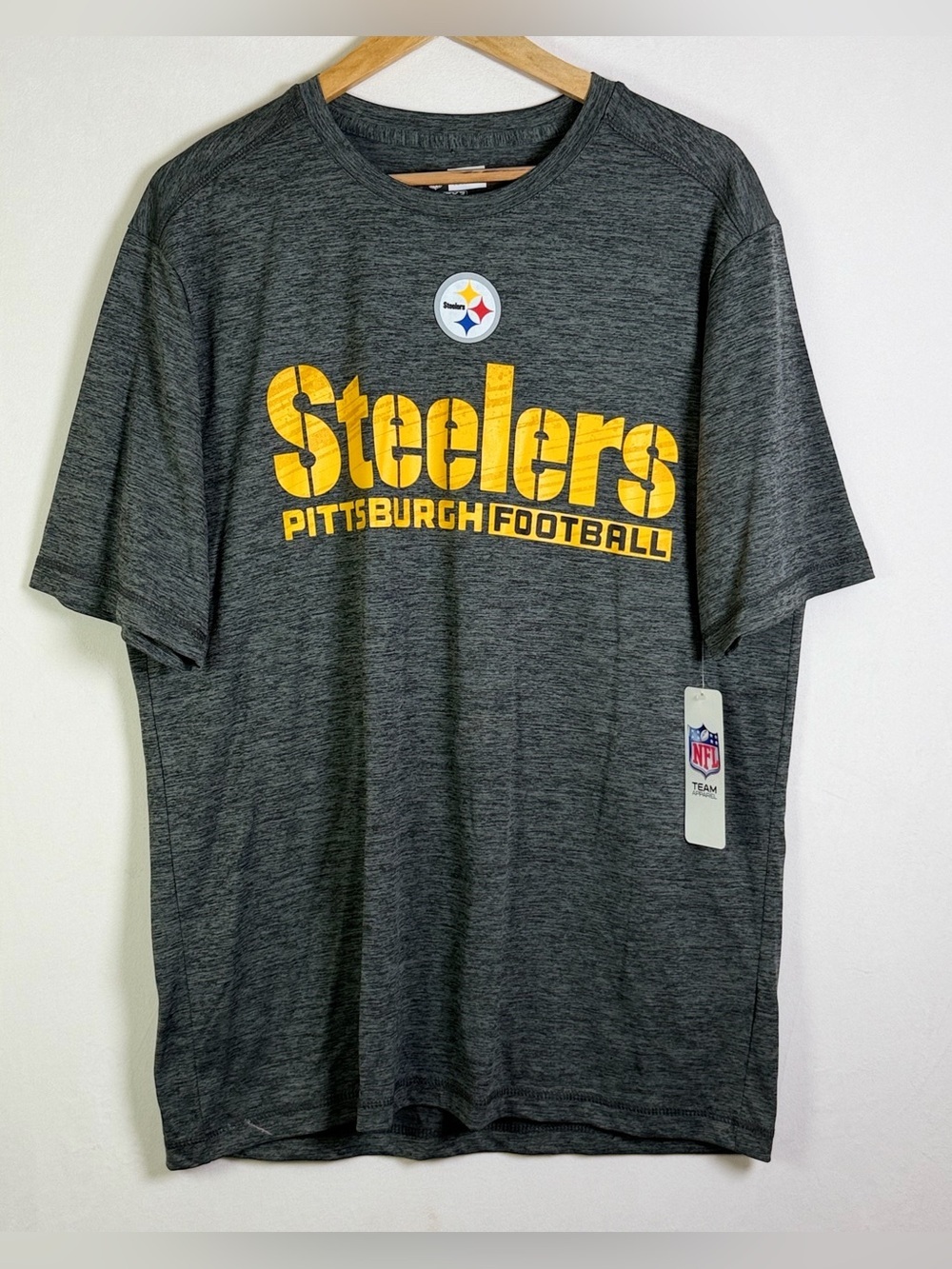 NFL Pittsburgh Steelers Men’s Sz Large Gray TX3 Cool Performance T-Shirt NWT - Picture 2 of 8